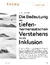 Vorschauseite 1: Die Bedeutung des tiefen hermeneutischen Verstehens für die Inklusion