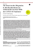 Vorschauseite 1: Die Situation der Pflegenden in Akutkrankenhäusern während der zweiten Welle der COVID-19-Pandemie