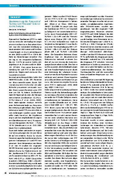 Vorschauseite 1: Neubewertung der Piperacillin/Tazobactam-Therapie? Eine kritische Analyse.