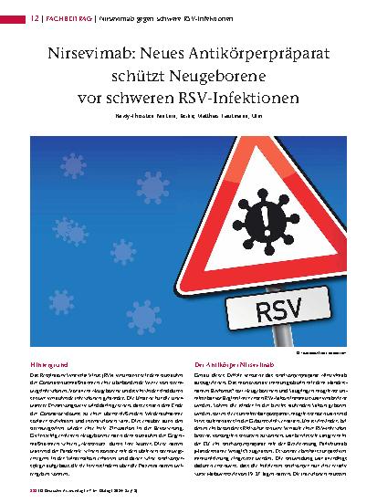 Vorschauseite 1: Nirsevimab: Neues Antikörperpräparat schützt Neugeborene vor schweren RSV-Infektionen