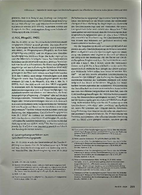 Vorschauseite 3: Aktuelle Entwicklungen im Gleichstellungsrecht des öffentlichen Dienstes in den Jahren 2022 und 2023
