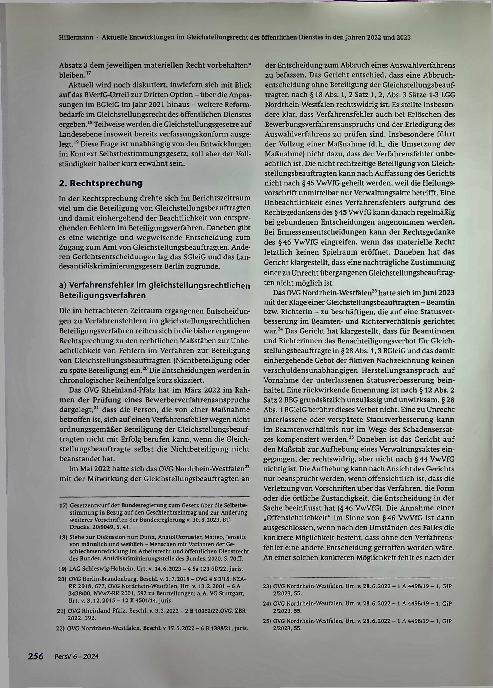 Vorschauseite 4: Aktuelle Entwicklungen im Gleichstellungsrecht des öffentlichen Dienstes in den Jahren 2022 und 2023