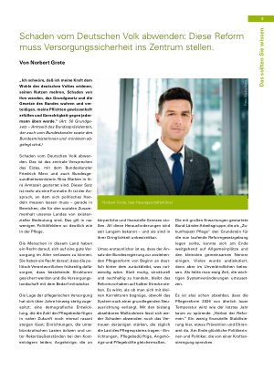 Vorschauseite 1: Schaden vom Deutschen Volk abwenden: Diese Reform muss Versorgungssicherheit ins Zentrum stellen.