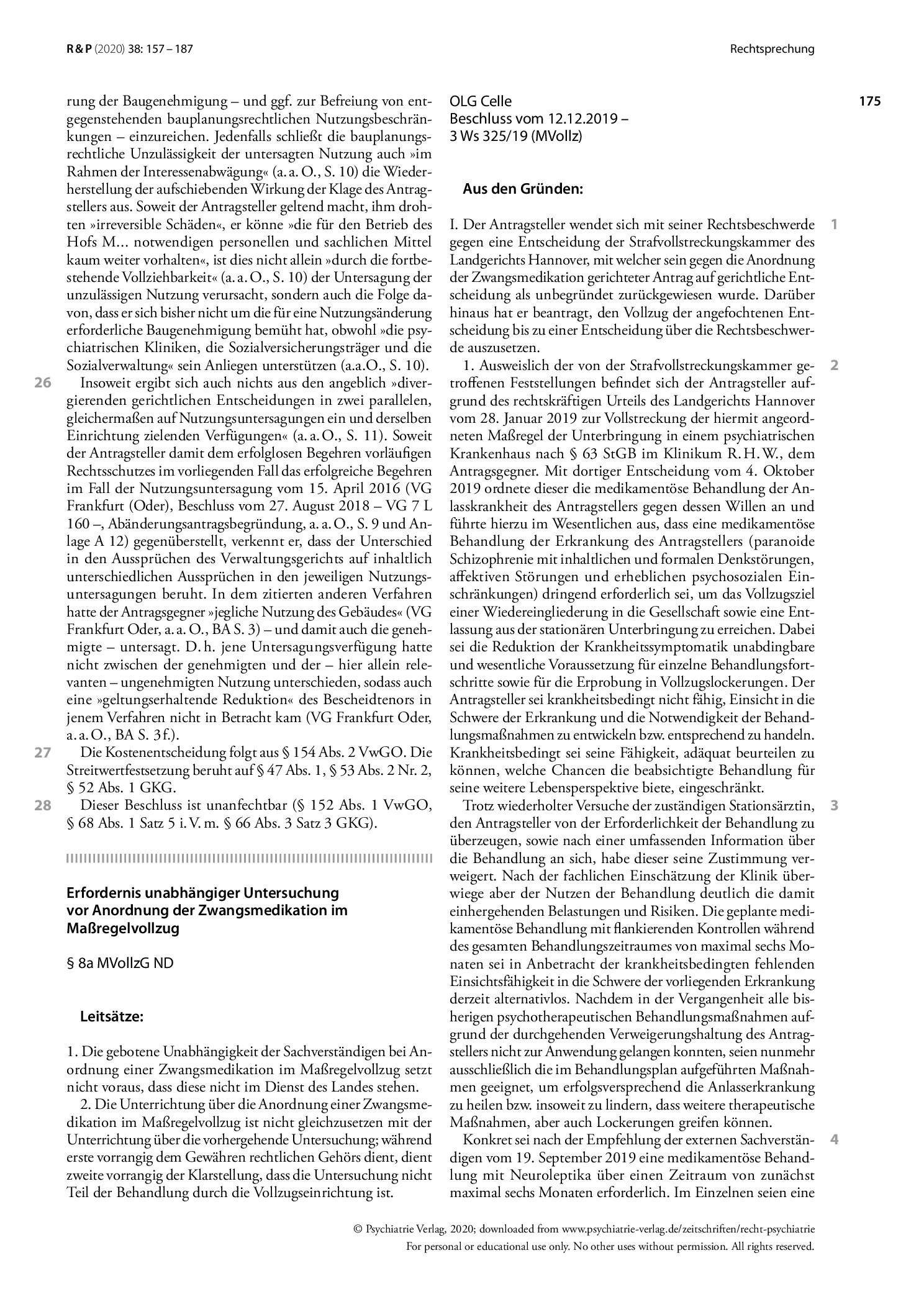 Vorschauseite 4: Verträglichkeit des bauplanungsrechtlichen Wohnens mit Unterbringungsmaßnahmen