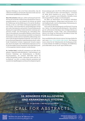 Vorschauseite 2: Hygiene aktuell – Tagung der DGKH Fachtagung vom 16. – 17. Mai 2025 in Essen