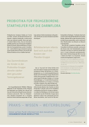 Vorschauseite 1: Probiotika für Frühgeborene: Starhelfer für die Darmflora