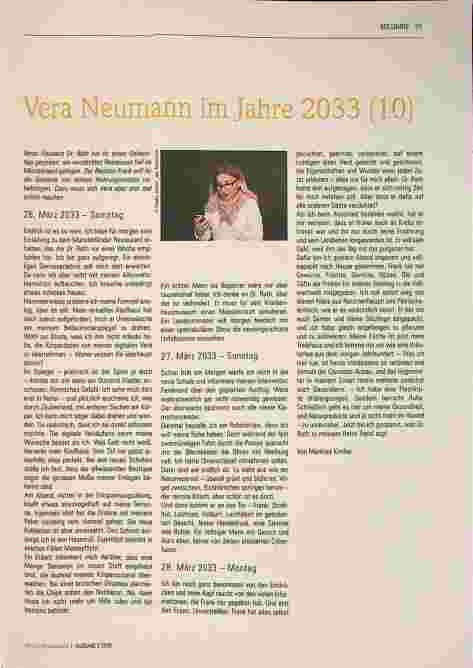 Vorschauseite 1: Vera Neumann im Jahre 2033.