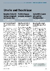 Vorschauseite 1: Urteile und Beschlüsse