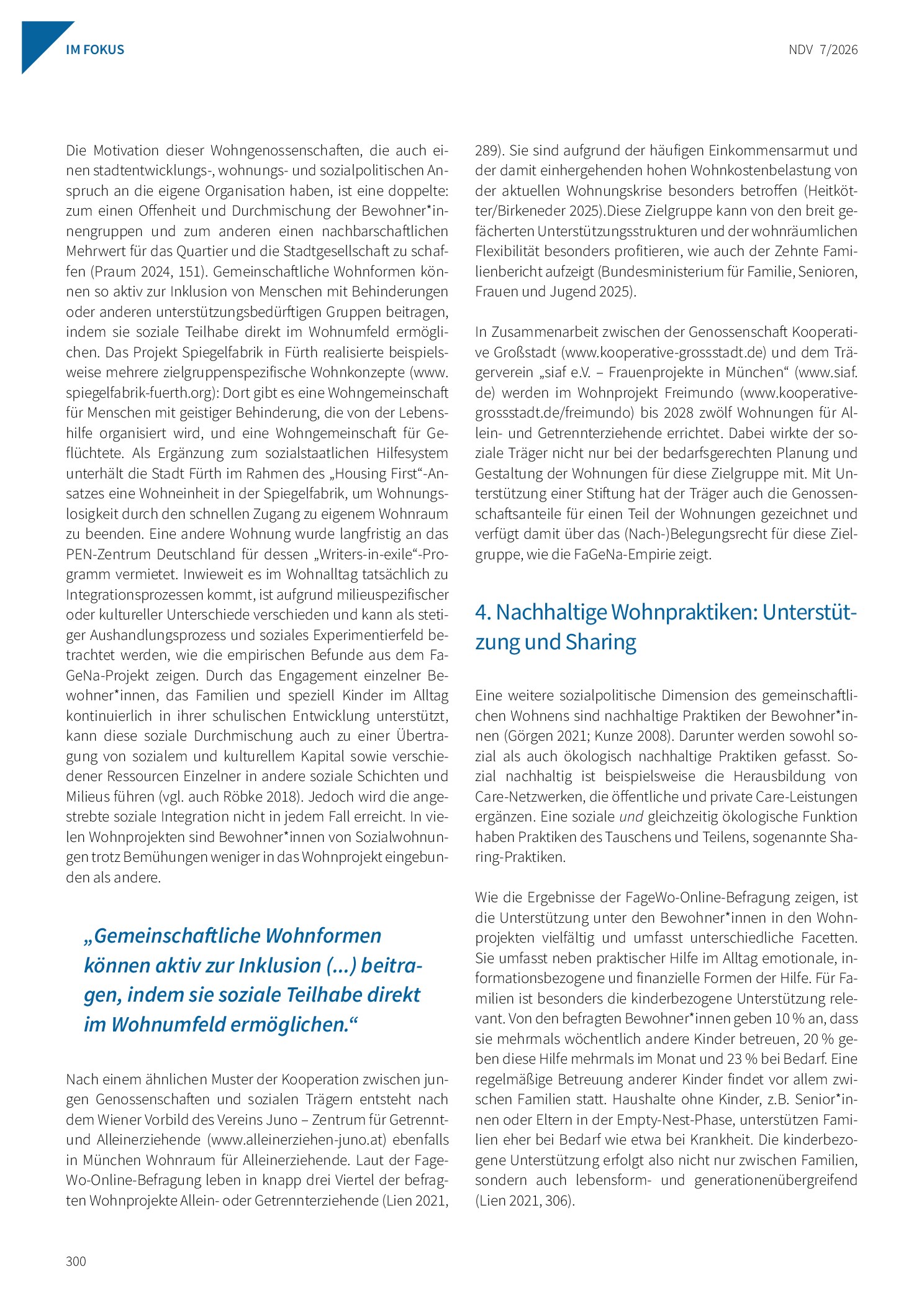 Vorschauseite 4: Sozialpolitische Dimensionen gemeinschaftlicher Wohnformen: Ansätze und Befunde aus familienorientierter Sicht