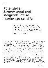 Vorschauseite 1: Potenzieller Strommangel und steigende Preise machen zu schaffen.