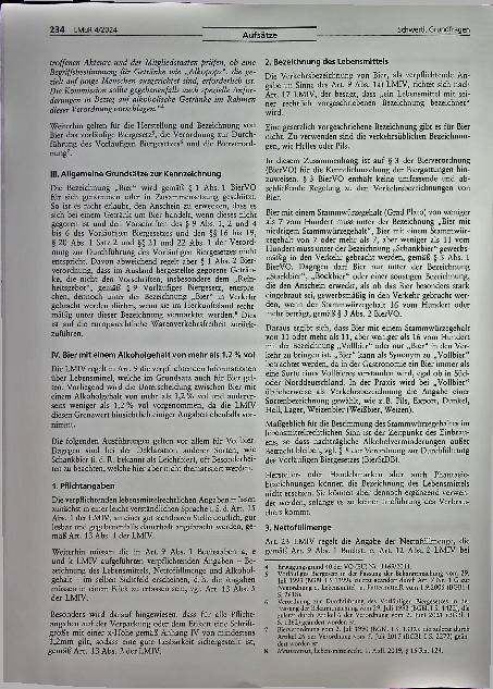Vorschauseite 2: Grundfragen der Kennzeichnung von Bier
