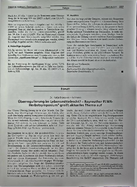 Vorschauseite 5: Grundfragen der Kennzeichnung von Bier