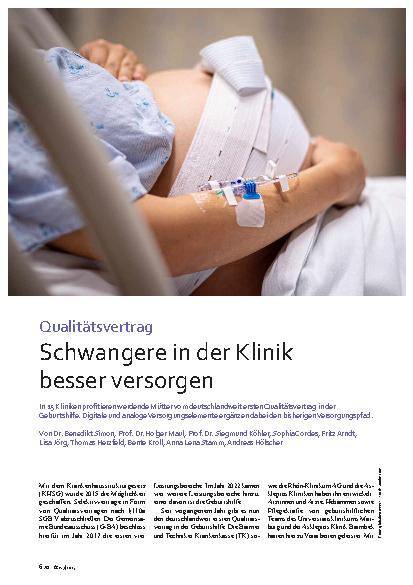 Vorschauseite 1: Qualitätsvertrag Schwangere in der Klinik besser versorgen