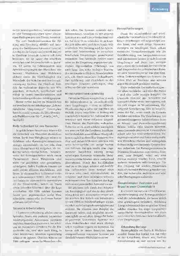Vorschauseite 2: Zum Schutz des Menschen Lernende Systeme in menschenfeindlichen Umgebungen
