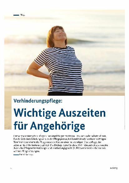 Vorschauseite 1: Verhinderungspflege: Wichtige Auszeiten für Angehörige