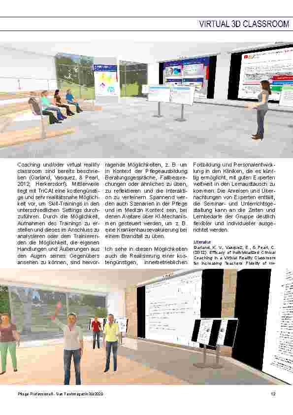 Vorschauseite 4: Virtual 3D Classroom/Akademie - ein Zukunftsmodell: Erfahrungsbericht