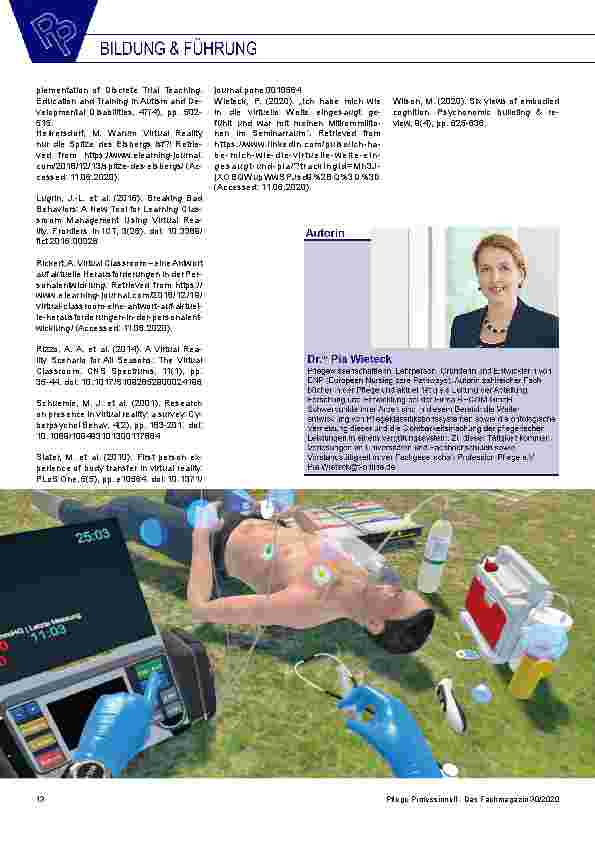 Vorschauseite 5: Virtual 3D Classroom/Akademie - ein Zukunftsmodell: Erfahrungsbericht