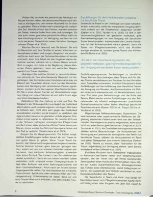 Vorschauseite 2: Wie trauern Pflegefachpersonen in der Onkologie? Anregungen für den Umgang mit dem Tod von Patientinnen