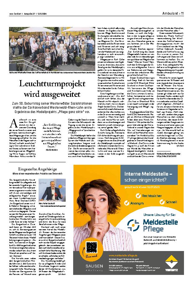 Vorschauseite 1: Leuchtturmprojekt wird ausgeweitet