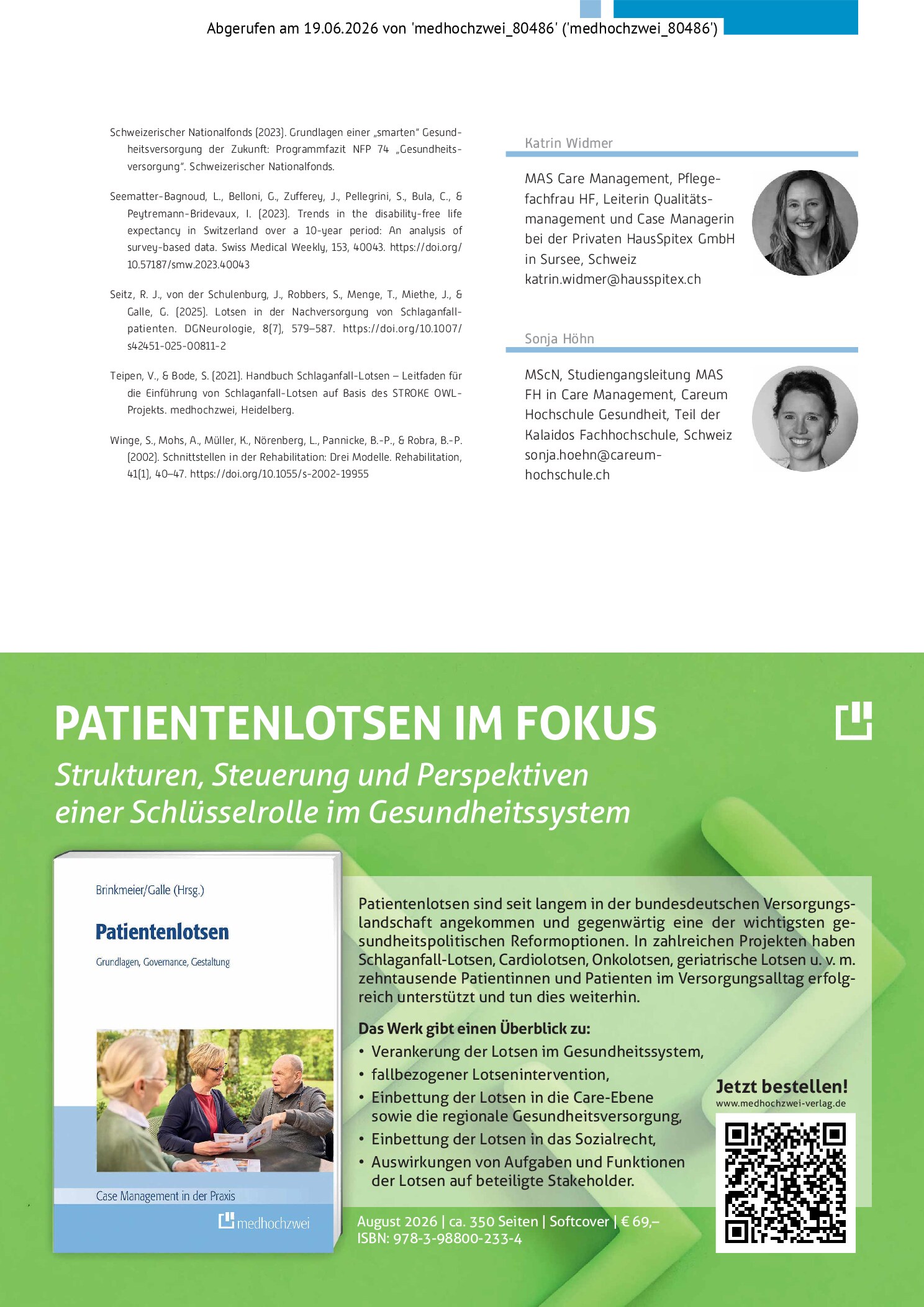 Vorschauseite 5: Sektorenübergreifende Versorgung nach dem Rehabilitationsaustritt bewusst gestalten