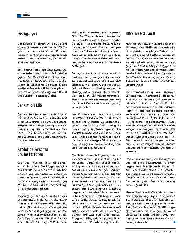 Vorschauseite 3: LBI-HTA wird AIHTA
