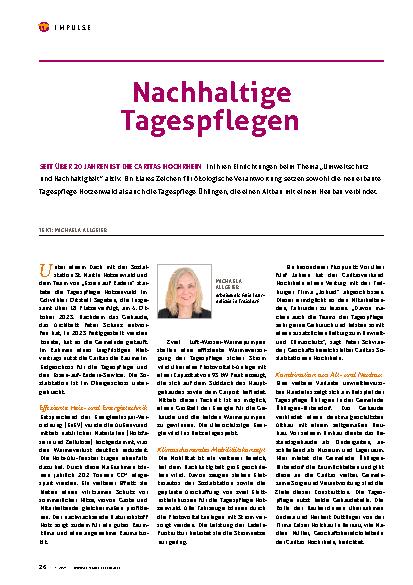 Vorschauseite 1: Nachhaltige Tagespflegen