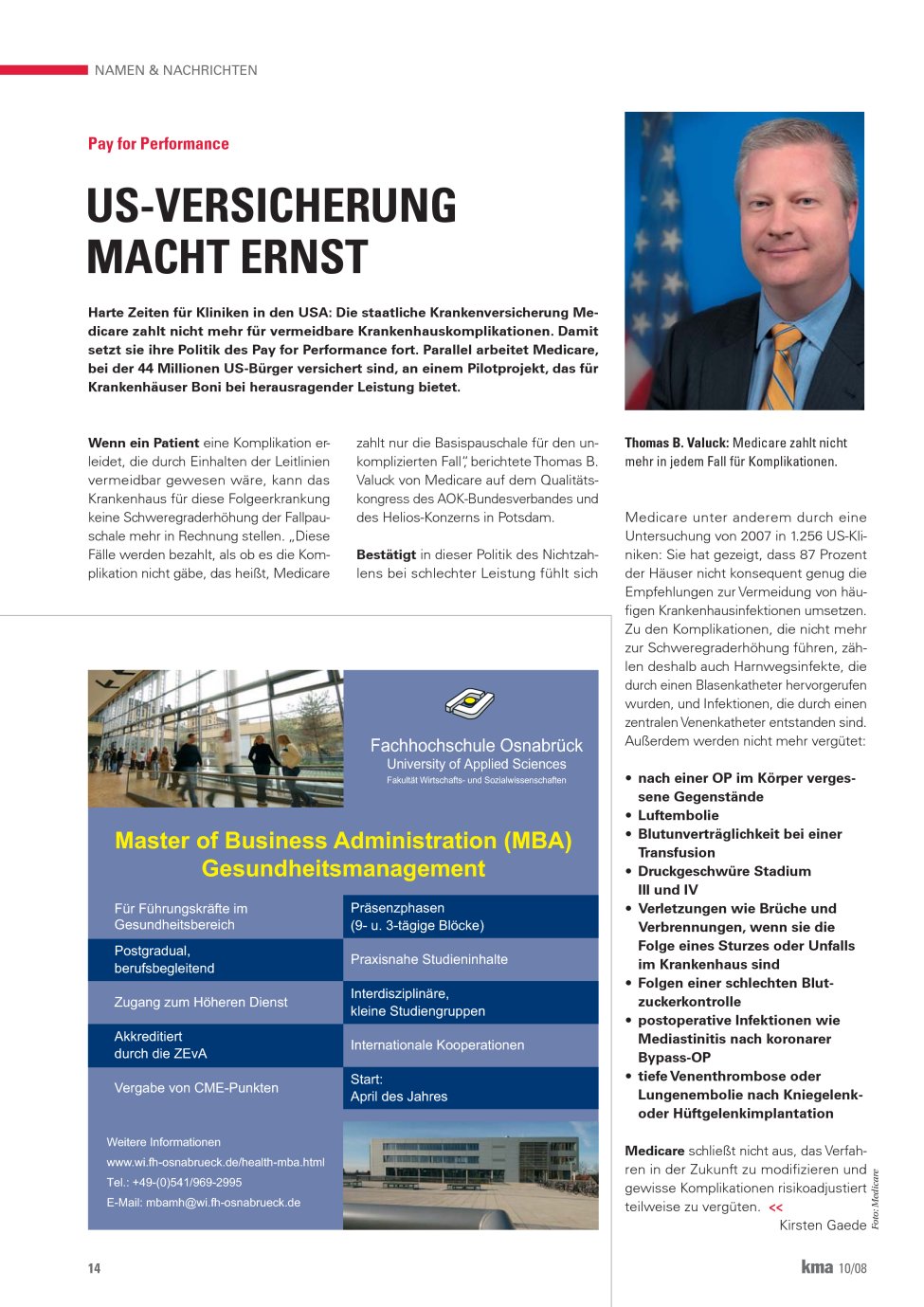 Vorschauseite 1: US-Versicherung macht ernst