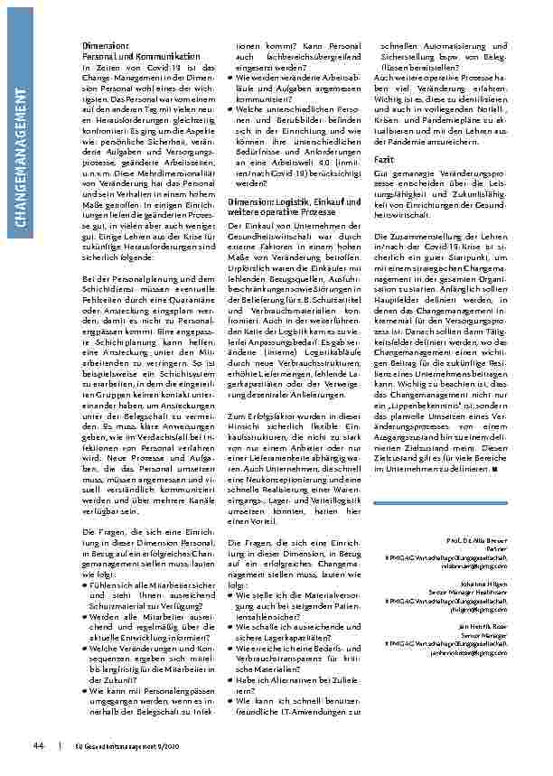Vorschauseite 3: Den Wandel aktiv gestalten. Change Management gewinnt in Krisenzeiten an Bedeutung.