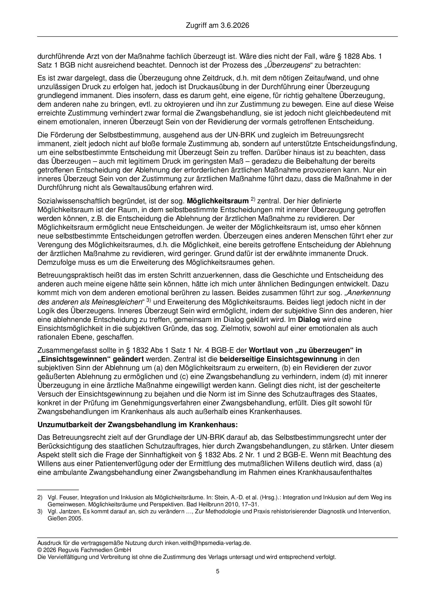 Vorschauseite 5: Stellungnahmen zum Referentenentwurf des Gesetzes zur Änderung der Regelung über ärztliche Zwangsmaßnahmen im Betreuungsrecht