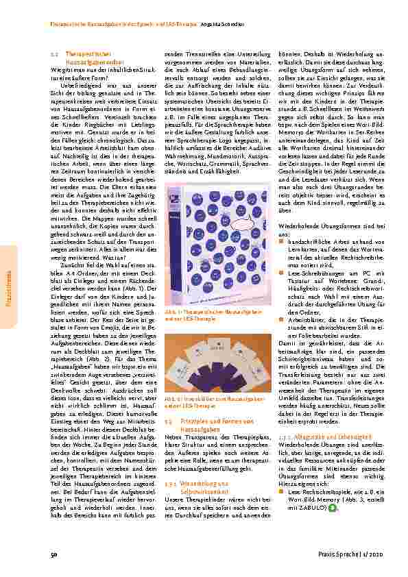 Vorschauseite 2: Therapeutische Hausaufgaben in der Sprachund LRS-Therapie