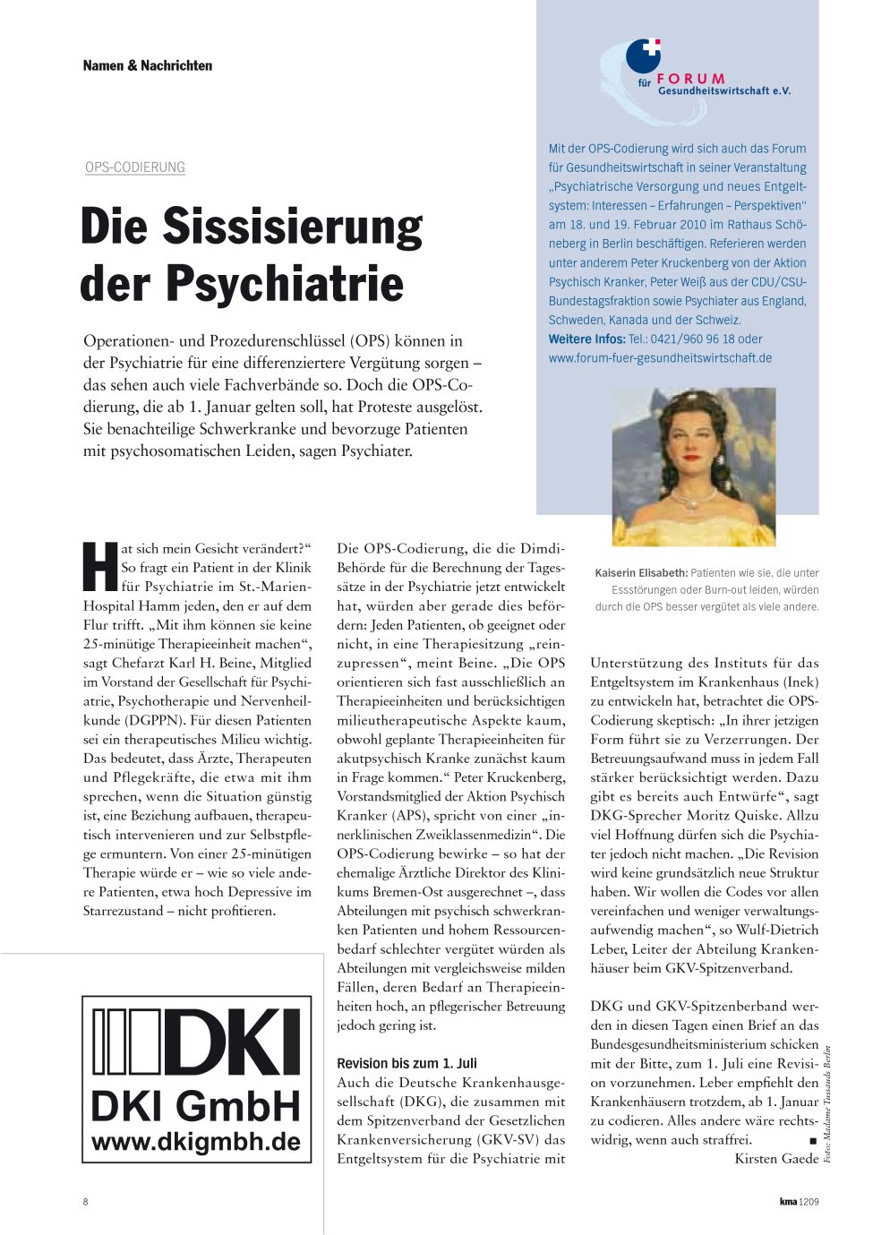 Vorschauseite 1: Die Sissisierung der Psychiatrie