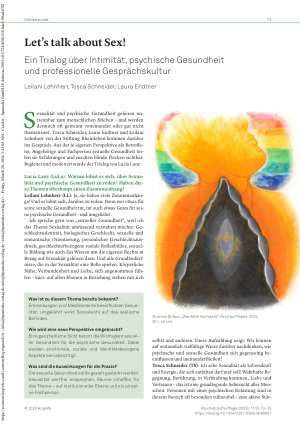 Vorschauseite 1: Let’s talk about Sex! Ein Trialog über Intimität, psychische Gesundheit und professionelle Gesprächskultur