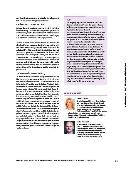 Vorschauseite 6: Drei Jahre generalistische Pflegeausbildung – reichen die Kompetenzen der Absolvent*innen für die Tätigkeit in der Psychiatrie?