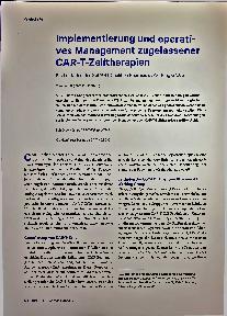 Vorschauseite 1: Implementierung und operatives Management zugelassener CAR-T-Zelltherapien
