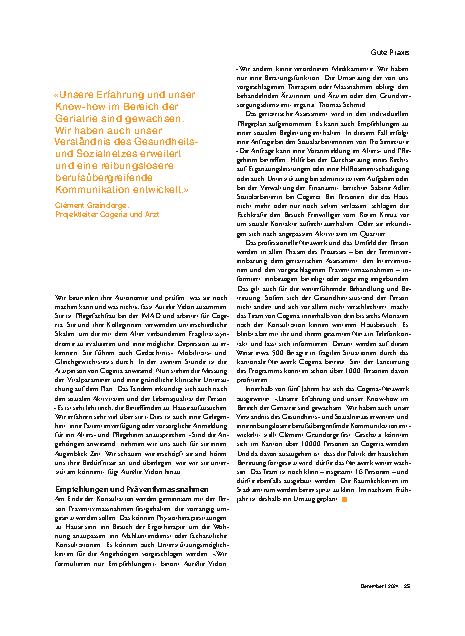 Vorschauseite 4: Ein Netzwerk unterstützt fragile ältere Personen.