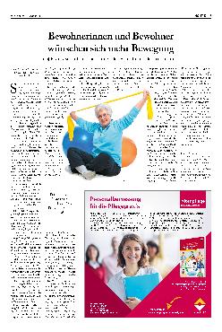 Vorschauseite 1: Bewohnerinnen und Bewohner wünschen sich mehr Bewegung.