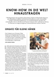 Vorschauseite 1: Know- How in die Welt hinaustragen Einsatz für kleine Hände