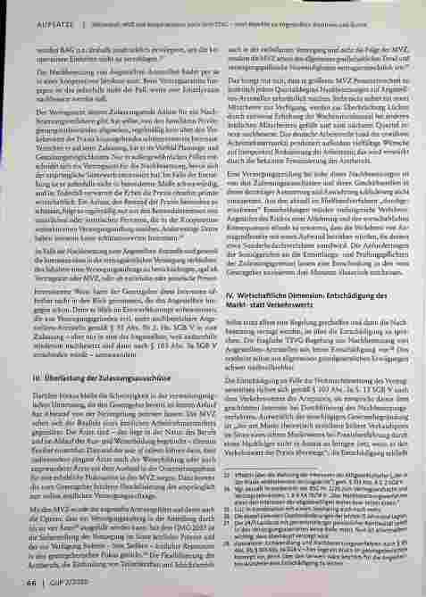 Vorschauseite 4: MVZ und Kooperationen nach dem TSVG - zwei Aspekte zu angestellten Ärztinnen und Ärzten