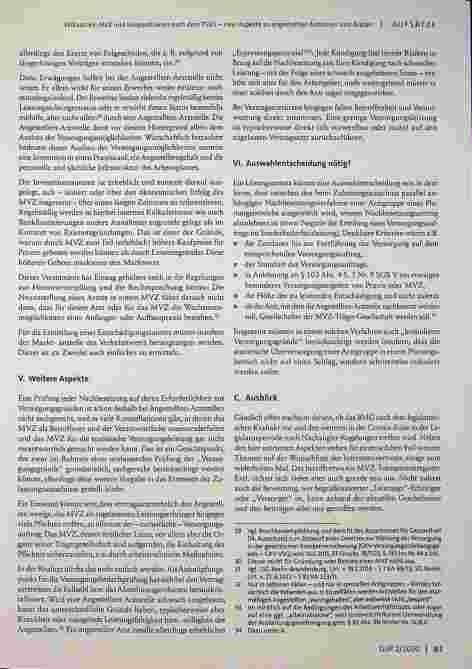 Vorschauseite 5: MVZ und Kooperationen nach dem TSVG - zwei Aspekte zu angestellten Ärztinnen und Ärzten