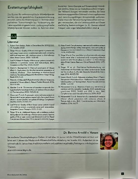 Vorschauseite 3: Mehr Lebensqualität: Misteltherapie bei Brustkrebs