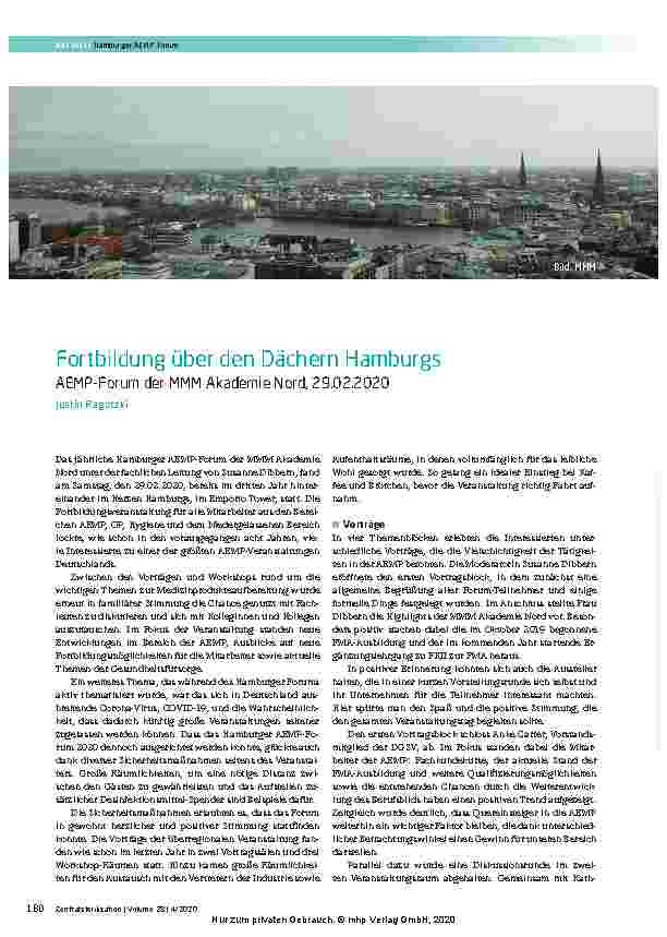 Vorschauseite 1: Fortbildung über den Dächern Hamburgs