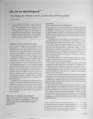Vorschauseite 1: „Es ist so demütigend" Der Alltag der Würde und die strukturellen Demütigungen