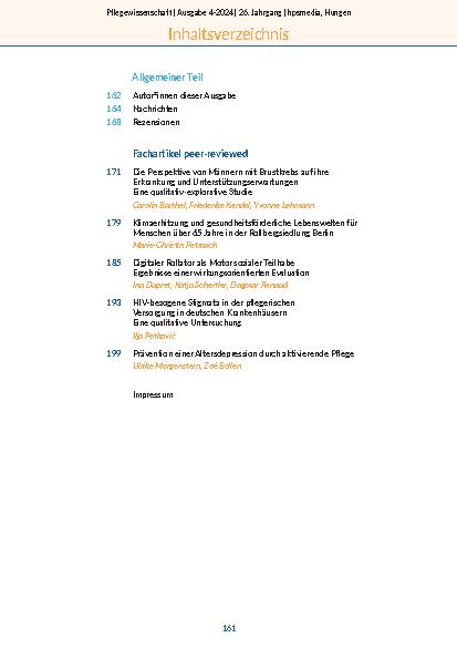Vorschauseite 3: Pflegewissenschaft 4-2024