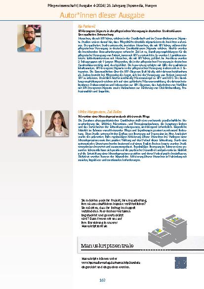 Vorschauseite 5: Pflegewissenschaft 4-2024