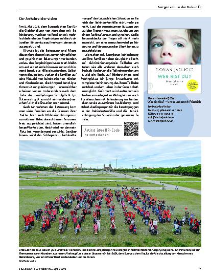 Vorschauseite 4: Sorgenvoll in die Zukunft Friedrich und wir, Frühjahr 2024.