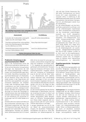 Vorschauseite 3: Unterstützt Rehabilitand: innen mit Wunsch nach Betätigung und beruflicher Teilhabe Arbeitsbezogene Ergotherapie in der MBOR (Teil 2)