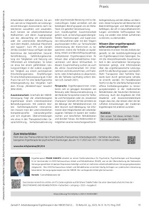 Vorschauseite 4: Unterstützt Rehabilitand: innen mit Wunsch nach Betätigung und beruflicher Teilhabe Arbeitsbezogene Ergotherapie in der MBOR (Teil 2)