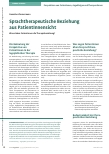 Vorschauseite 1: Sprachtherapeutische Beziehung aus Patientinnensicht