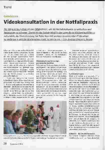 Vorschauseite 1: Videokonsultation in der Notfallpraxis