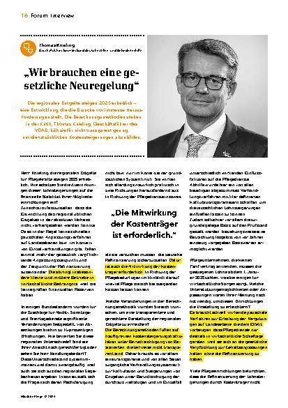 Vorschauseite 1: „Wir brauchen eine gesetzliche Neuregelung.“